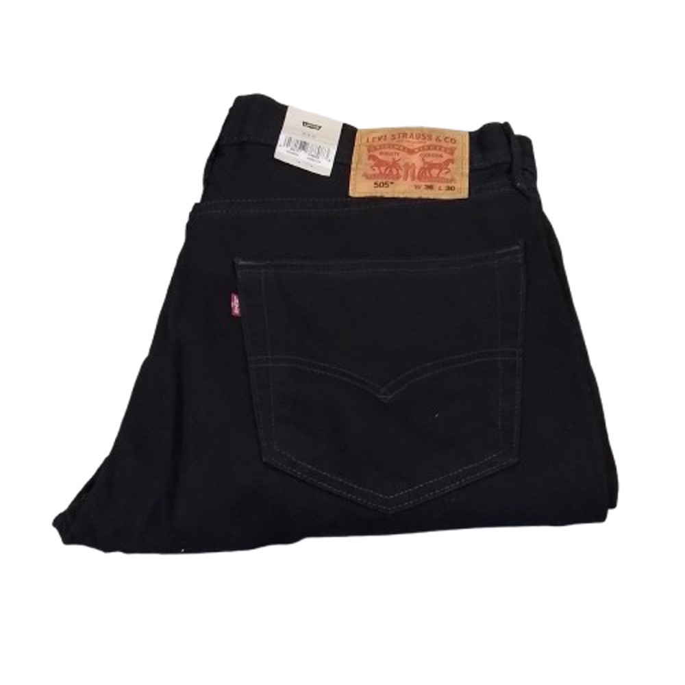Men's Levi's 505 Regular Fit Straight Leg Jeans - Black - 36x30 - NWT